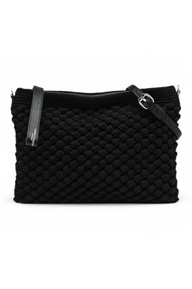 Pochette donna effetto uncinetto colore nero. GIANNI CHIARINI | 11575-NERO